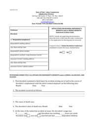 Document preview: Form 025 Application for Hearing-dependent's Benefits and/or Burial Benefits - Industrial Accident Claim - Utah