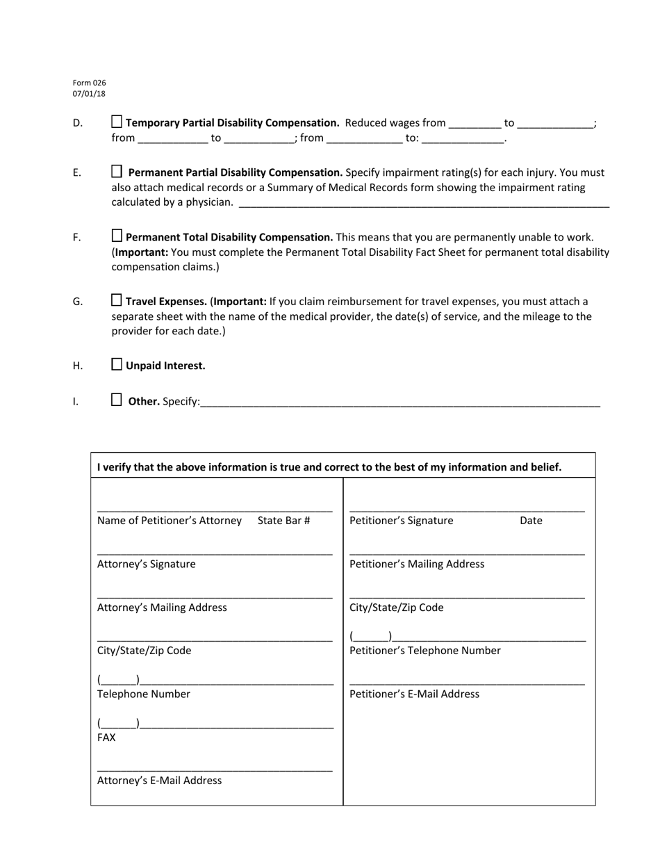 Form 026 Application for Hearing - Occupational Disease Claim - Utah, Page 3