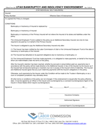 Official Form 303 &quot;Utah Bankruptcy and Insolvency Endorsement&quot; - Utah