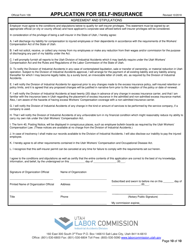 Official Form 109 Application for Self-insurance - Utah, Page 10