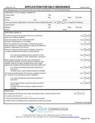 Official Form 109 Application for Self-insurance - Utah, Page 2