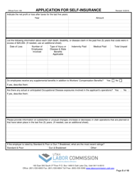 Official Form 109 Application for Self-insurance - Utah, Page 5