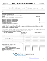 Official Form 109 Application for Self-insurance - Utah, Page 8