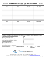 Official Form 223E Renewal Application for Self-insurance - Utah, Page 2