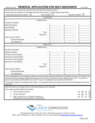 Official Form 223E Renewal Application for Self-insurance - Utah, Page 3