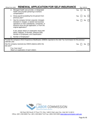 Official Form 223E Renewal Application for Self-insurance - Utah, Page 4