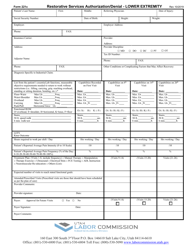 Form 221C &quot;Restorative Services Authorization/Denial - Lower Extremity&quot; - Utah