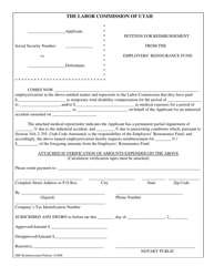 Document preview: Petition for Reimbursement From the Employers' Reinsurance Fund - Utah