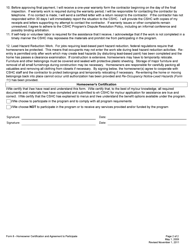 Form 8 Homeowner Service Agreement and Certification of the Terms to Participate in the Colonia Self Help Center Program - Texas, Page 2