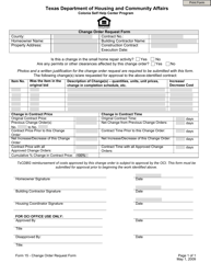 Form 15 &quot;Change Order Request Form&quot; - Texas