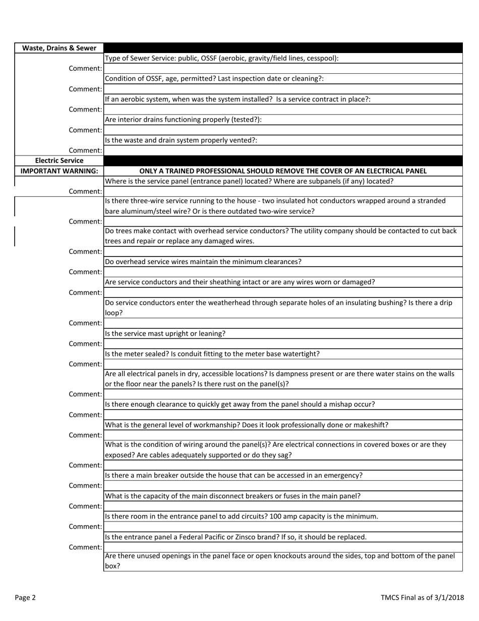 Texas Initial Inspection Checklist for Housing Rehabilitation - Fill ...