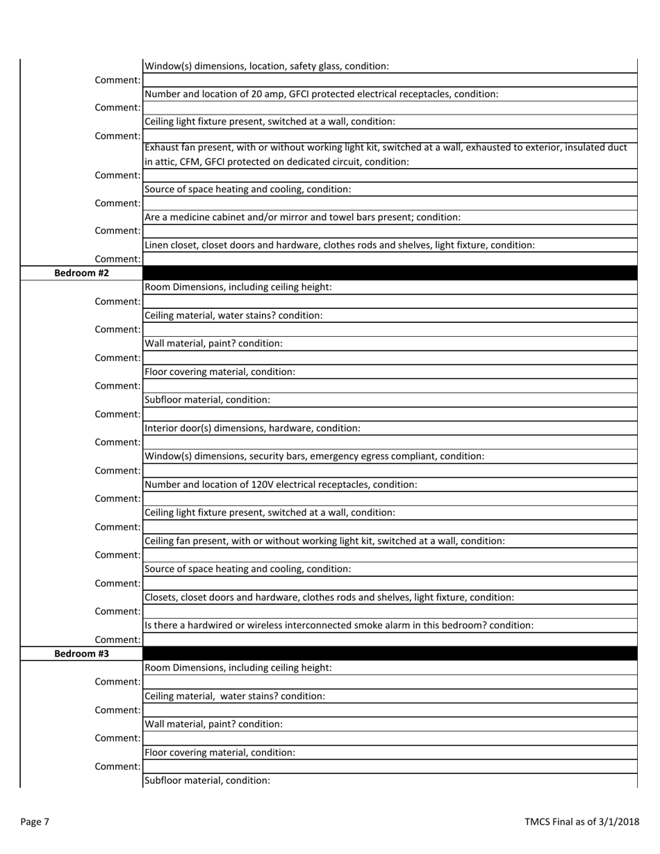 Initial Inspection Checklist for Housing Rehabilitation - Texas, Page 7