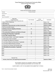 Form 2 Activity File Documentation Checklist - Texas, Page 2