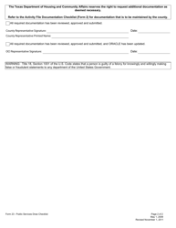 Form 23 Public Services Draw Checklist - Texas, Page 2