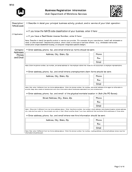 Form RFIB Business Registration Information - Utah, Page 3