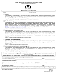 Form 22 &quot;Administrative Draw Checklist&quot; - Texas