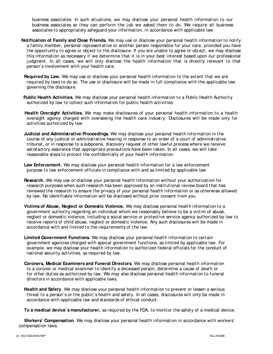 Notice of Privacy Practices Family Dental Plan (Fdp) and Health Clinics of Utah (Hcu) - Utah, Page 3