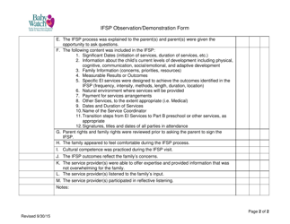 Ifsp Observation/Demonstration Form - Utah, Page 2