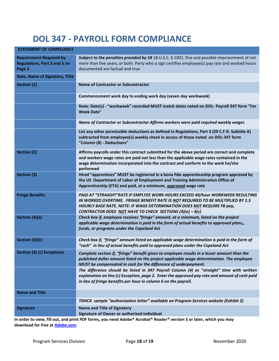 Record of Preconstruction Conference Davis-Bacon Labor Standards - Texas, Page 18