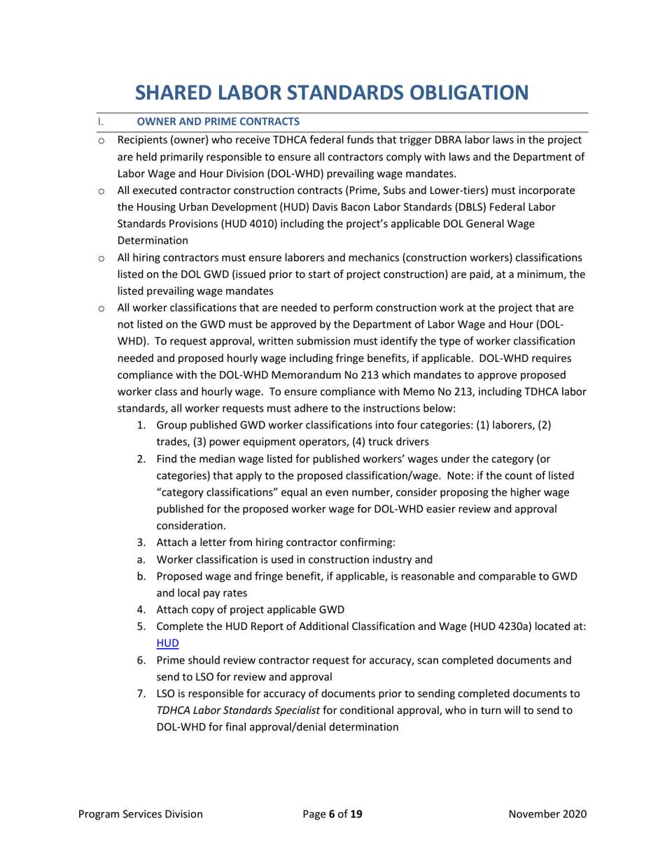 Record of Preconstruction Conference Davis-Bacon Labor Standards - Texas, Page 6