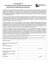 Document preview: Exhibicion 8B Consentimiento Para Divulgar Voluntariamente Informacion Confidencial Del Asalariado - Texas (Spanish)