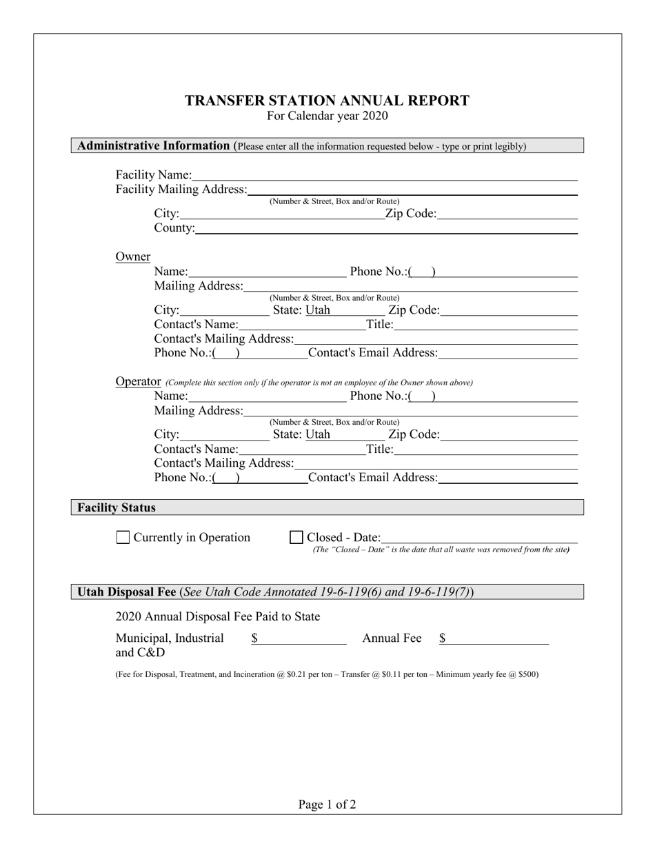 Transfer Station Annual Report - Utah, Page 2