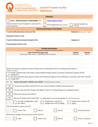 Used Oil Transfer Facility Application - Utah, Page 2