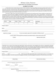 Application for Greenbelt Assessment - McNairy County, Tennessee, Page 2