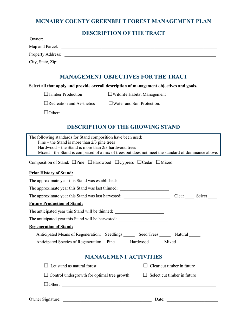 Application for Greenbelt Assessment - McNairy County, Tennessee, Page 5