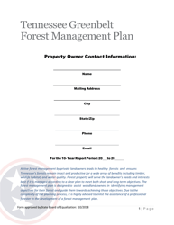 &quot;Tennessee Greenbelt Forest Management Plan&quot; - Tennessee