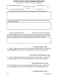 Form DP-4 &quot;Ratification of Unauthorized Purchases&quot; - South Carolina