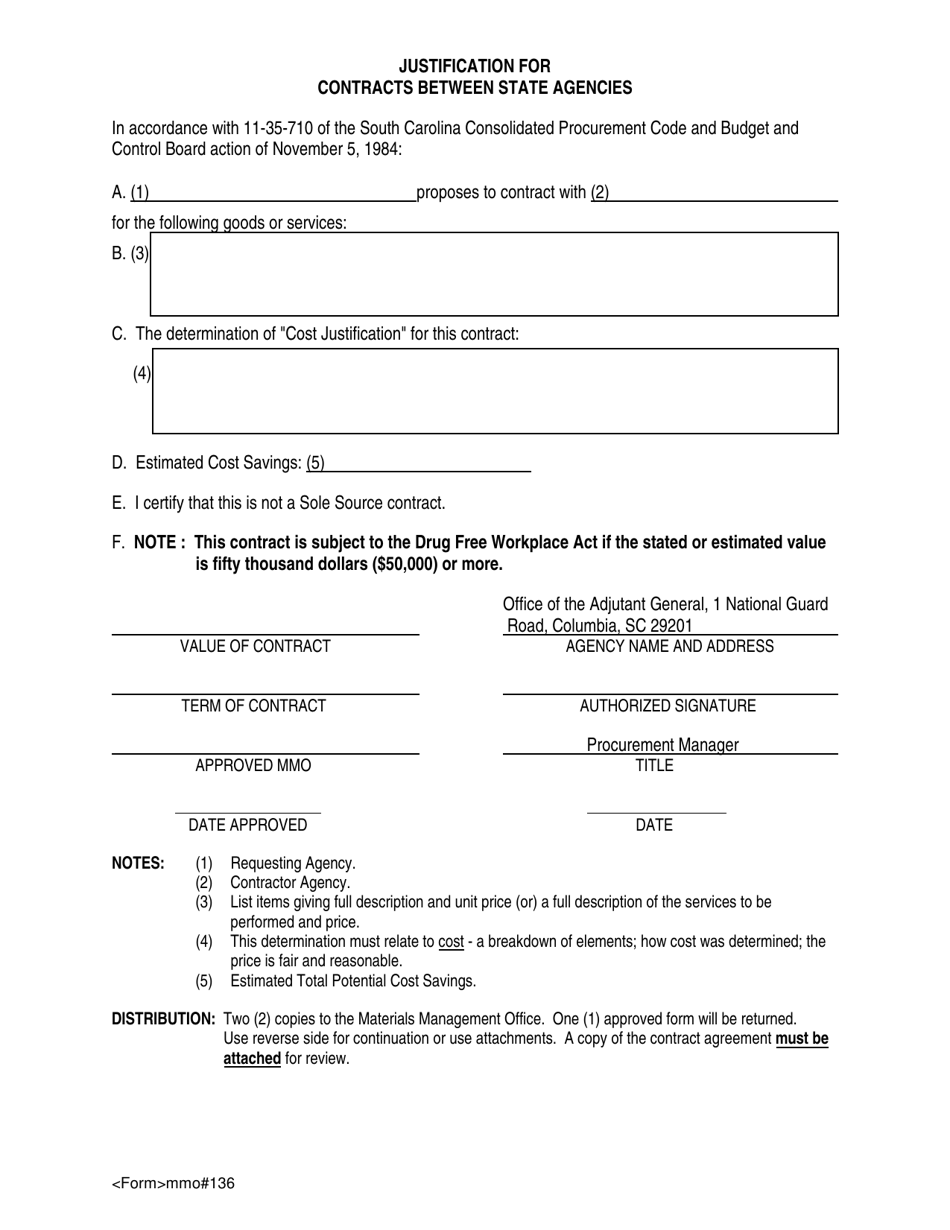 Form MMO136 - Fill Out, Sign Online and Download Fillable PDF, South ...