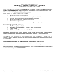 Municipal Roster Application - Oregon, Page 2