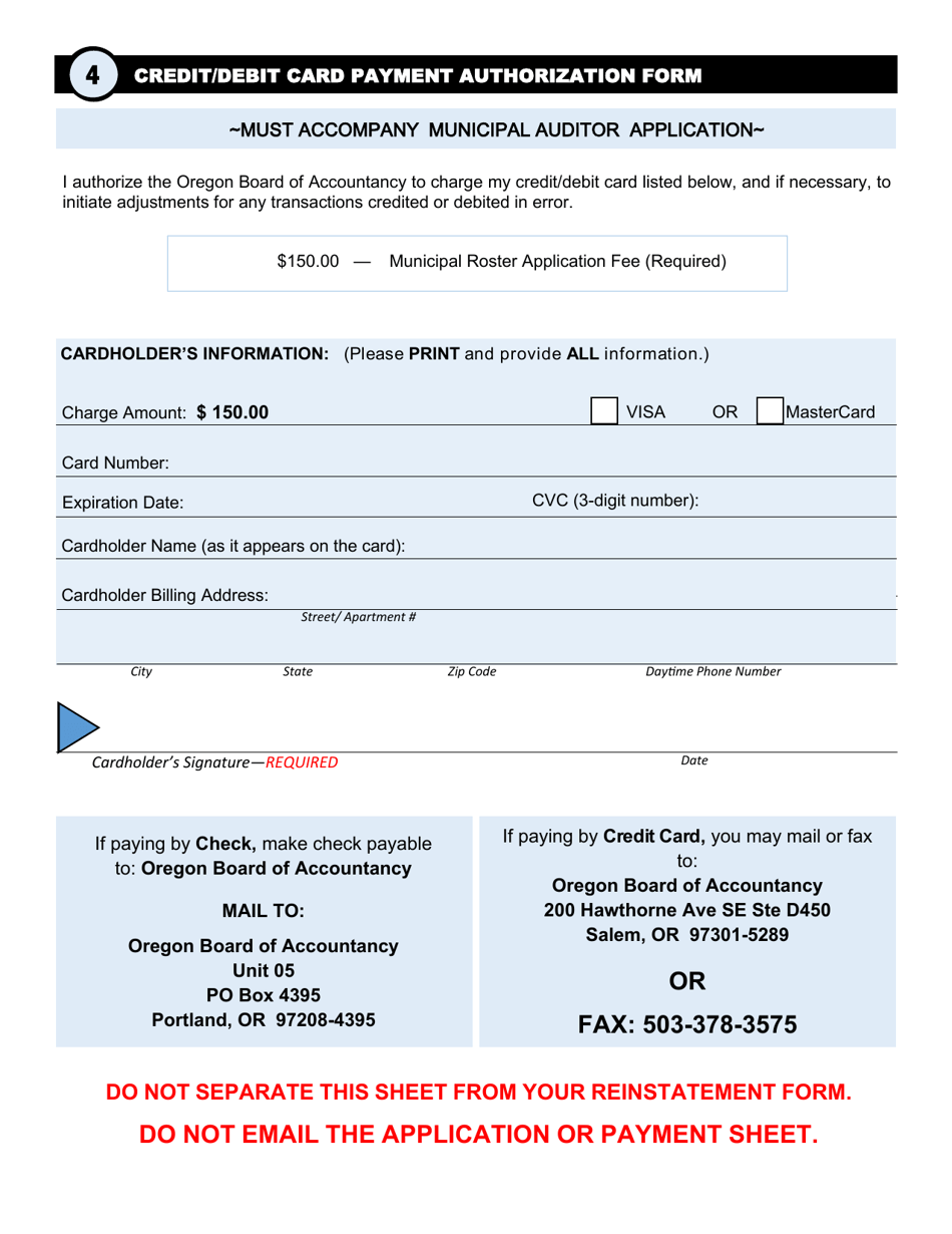 Municipal Roster Application - Oregon, Page 5