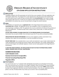 CPA Exam Application - Oregon