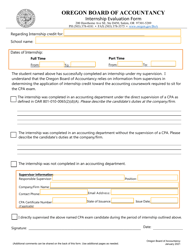 Document preview: Internship Evaluation Form - Oregon