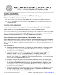 Initial Firm Registration - Oregon
