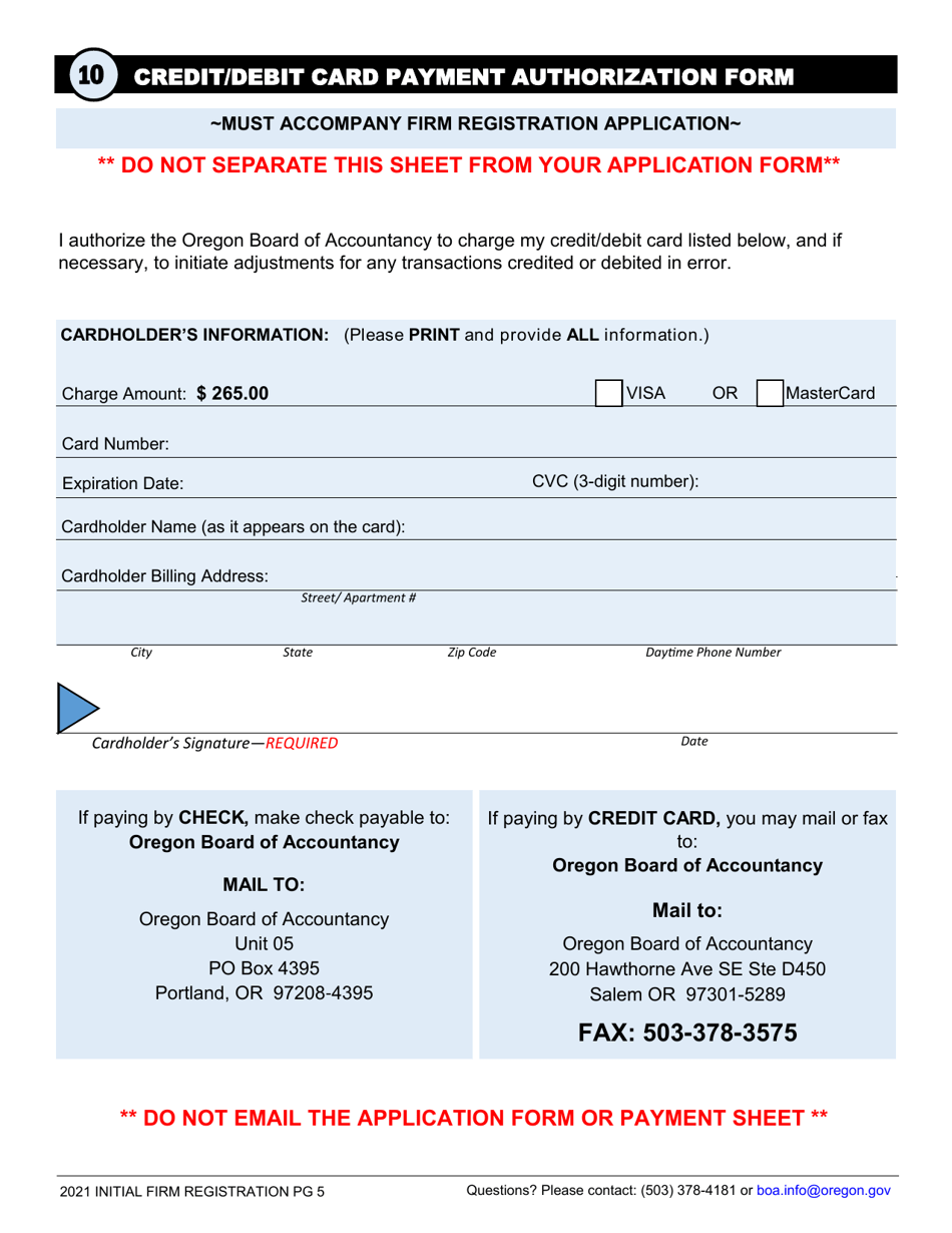 Initial Firm Registration - Oregon, Page 8