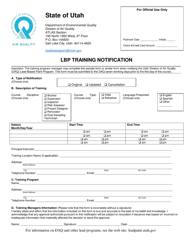 Document preview: Lbp Training Notification - Utah
