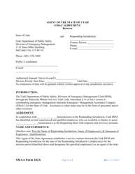 SMAA Form 102A Agent of the State of Utah Emac Agreement - Utah