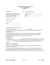 SMAA Form 102B Agent of the State of Utah Smaa Agreement - Utah