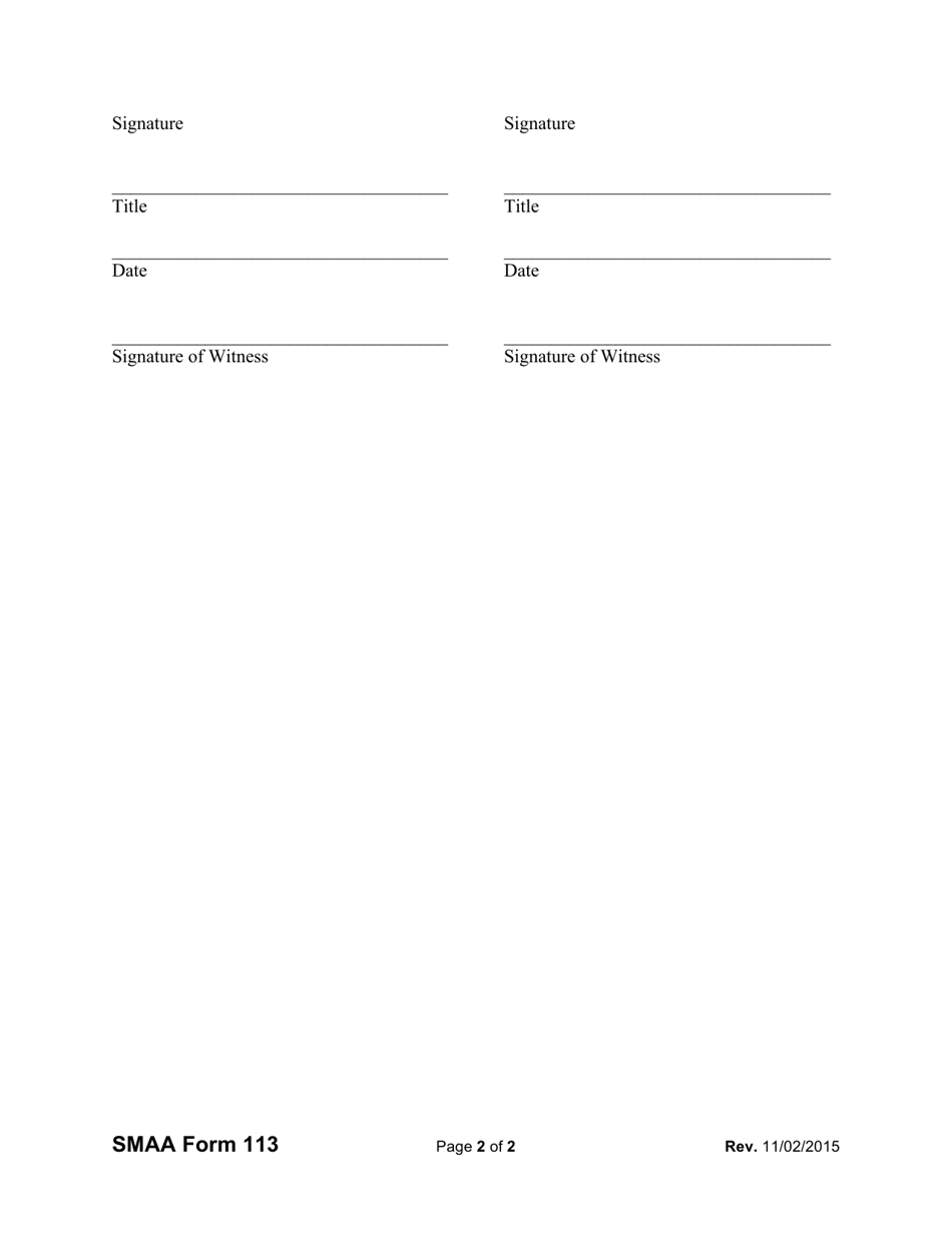 SMAA Form 113 Statewide Mutual Aid Act (Smaa) Activation Agreement - Utah, Page 2