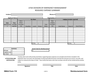 SMAA Form 115 Resource Expense Summary - Utah, Page 2