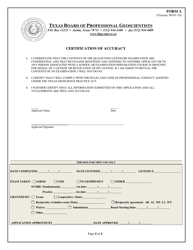 Form A Application for P.g. Licensure - Texas, Page 4