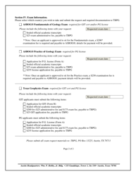 Form E Examination Request Form - Texas, Page 2
