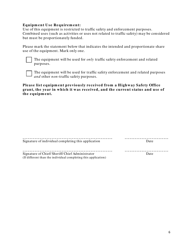 Application for Police Traffic Services Equipment - Utah, Page 6