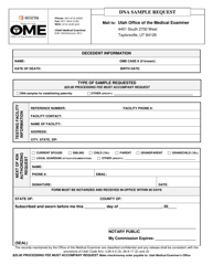 Document preview: Dna Sample Request - Utah