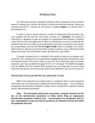 Employment Discrimination Complaint - Utah, Page 2