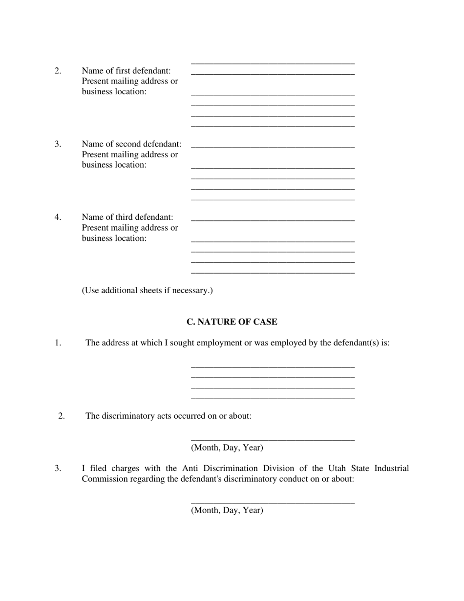 Employment Discrimination Complaint - Utah, Page 8