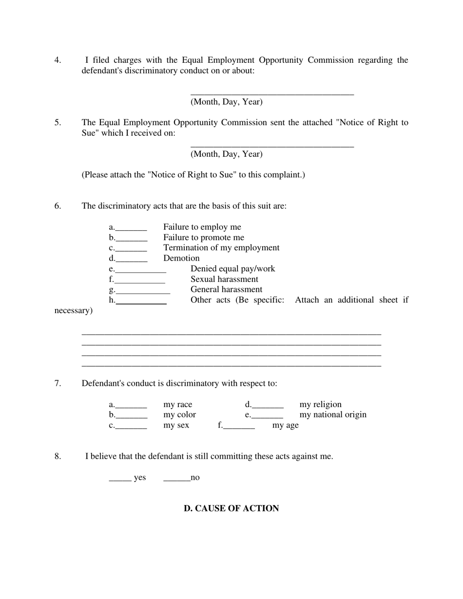 Employment Discrimination Complaint - Utah, Page 9